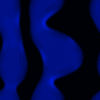 Blue and green wavy shapes alternate on a black background in a looping animation.