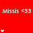 Red background with repeated "Missis <33" text and white star clusters in varying configurations across three