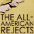 Album cover art for The All-American Rejects' debut album featuring four band members in a with text overlays on a beige background