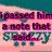 A static image with pink and teal background featuring repeated text and heart symbols.