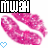 A 2x2 contact sheet of four animated frames showing pink lips with