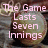 A baseball with text overlays reading 'The Game Lasts Seven Innings', 'The Glory', and 'Lasts Forever' in pink lettering.