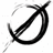 Black pixelated symbol resembling a stylized letter D with a diagonal line crossing through it, set against a white background.