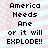Pixelated text reads "America Needs Ane or it will EXPLODE!!" over a pink and white striped background with small dots.