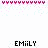 Animated sequence of repeating 'EMILY' text with shifting color patterns across and