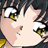 Pixelated anime-style face with wide eyes, dark hair, and a neutral expression against a dark background.
