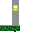 Animated pixel art sequence showing a yellow character at a street crossing with traffic light, performing actions like falling, speaking, and interacting with a car.