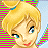 Pixelated cartoon character with blonde hair and blue eyes in two side-by-side frames showing slight facial expression differences against striped background.