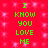 Green text on red background with white sparkles, repeating 'I KNOW YOU LOVE ME' in two vertical