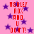 Pink background with purple stars and red pixelated text reading "ASHLEY ROX AND U DON'T!" repeated twice.