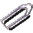 Pixelated paperclip icon with metallic silver and black coloring on a solid gray background.