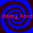 Four blue and dark brown spiral patterns arranged in a with red text reading "Jimmy Ford" repeated across the top and bottom