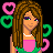 Pixel art contact sheet showing multiple frames of an animated buddy icon with a cartoon woman, heart symbols, and romantic text.