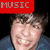 Four pixelated show a person in a blue shirt with red text overlays reading MUSIC, MAKES ME, CONTROL, and LOSE against a black background