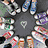 six distinct buddy icons arranged in two , each featuring unique visual elements like hearts, shoes, and sunglasses