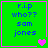 Green square icon with blue text reading 'r.i.p who?? sam jones' and a pink heart symbol in the bottom-right corner, bordered by purple lines.