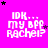 identical pixelated text phrases on a bright pink background with scattered black and purple stars