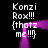 Pixelated white text on black background with purple glowing lines forming a looped frame around repeated phrases.