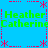 Pixelated blue background with red dashed borders and asterisks, green text repeating "Heather" and "Catherine" in two , no visible animation changes