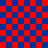 Red and blue checkered background with two overlapping patterns forming a larger structure