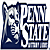 Two static images side-by-side: left shows a blue and white Penn State logo with a lion mascot, right displays 'CoolBuddy.com' text on teal background.