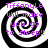 Four identical spiral patterns with purple text reading "TiffanyLe will make you go to sleep!" overlaid on a black and white background.