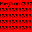 A static digital image displays text and repeating symbols across four colored sections with no visible motion or animation.