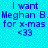Blue pixelated text on cyan background with white dots, repeating 'I want Meghan B. for x-mas <33' in two