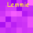 Pixelated purple background with four identical yellow text instances reading 'Lemmie' in a arrangement