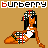 Pixel art contact sheet of an animated Burberry-themed buddy icon featuring a stylized woman in a plaid outfit with repeated "burberry" text above each frame.