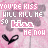 Animated contact sheet of a pink-themed buddy icon with repeated text and heart symbols across multiple frames showing subtle animation changes.