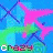 Pixelated pink airplane on blue background with green and purple lattice, text 'crazy' in white lowercase letters at bottom left.