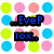 Pixelated icon with colorful circular patterns and text overlays, featuring 'EveP', 'rox', 'your', 'stripy rainbow', and '50X' in distinct sections.