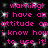 Pixelated pink text on black background repeats 'warning! i have an attitude and i know how to use it!' in a pattern with white speckles