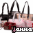 repeated pink handbag icons with black handles and red floral details, each labeled 'jenna' in stylized text below
