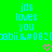 Green background with blue pixelated text reading 'jds loves you' and a repeated string of symbols, two pink heart icons at bottom center.