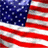 American flag with red white and blue colors on left side, text 'Home Sweet Home' in pixelated font on black background right side.