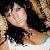 Animated contact sheet of a 50x50 pixel buddy icon featuring a woman with dark hair in a white top, surrounded by geometric shapes and text elements on a transparent background.