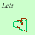 Animated green and red pixelated heart icon with scattered red dots, cycling through static poses and motion states on a light green background.