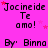A static image with a bright pink background displays repeated text in black pixelated font, including "Jocineide Te amo!" and "By: Binna" with scattered red star symbols.