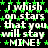 Static image with repeated text and star symbols on a black background, featuring white and green pixelated text.