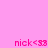 Pink background with repeated 'nick<33' text in pink, partially obscured by a gray rectangle on the right side.