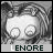 A grayscale animated icon shows a character with large eyes and braided hair blinking, with the text 'LENORE' displayed below.