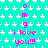 Cyan background with white star pattern, pink text "omg i love you!!!" repeated in vertical , gray rectangle in bottom-right corner