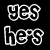 nine colored squares with bold text in various fonts and colors, including 'yes he's', 'hot', 'fine.', 'BUT BACK OFF', 'BITCH' repeated three times, 'CUZ', and 'he's mine'