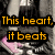 A four- of a person in pink sneakers and dark pants with overlaid text reading "This heart, it beats" and "beats for only you my heart is yours."