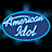 A pixelated American Idol logo with blue glow and cyan text reading "addicted to" on a black background, part of an animated contact sheet frame.