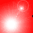 Red background with four white circular light effects arranged in a , each with a dotted line connecting to a smaller circle above or below