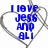 Blue pixelated text over gray heart outlines on white background, with partial text visible in bottom-left.