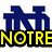 Blue 'ND' logo with yellow text reading NOTRE DAME IS THE BEST!!!! on white background.